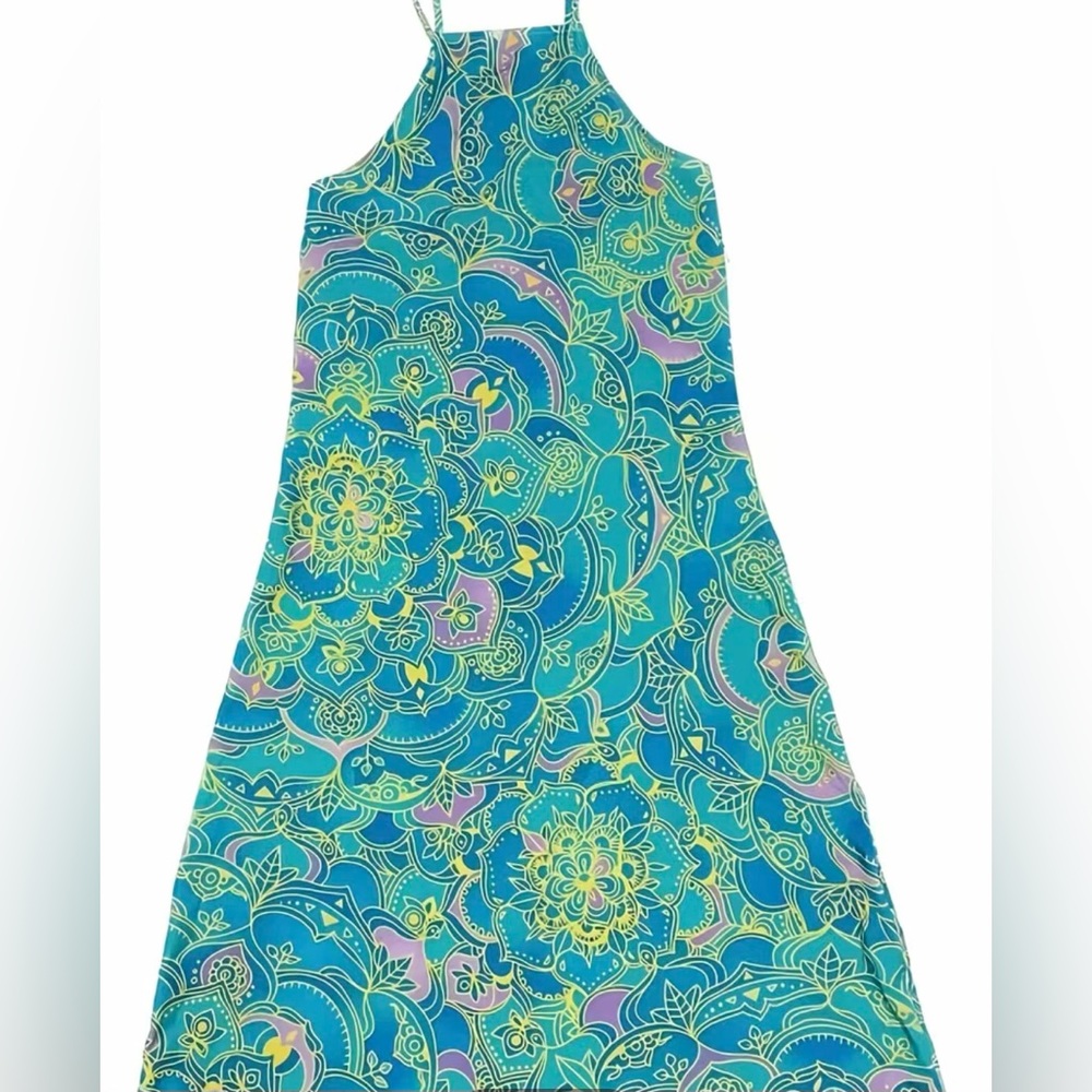 CLEARANCE NWOT Mandala Floral Print Dress, Vintage Sleeveless Summer Max… - Picture 2 of 4
